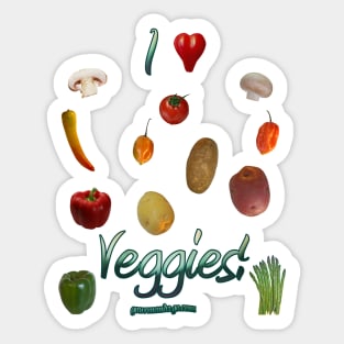 I Heart Veggies! Sticker